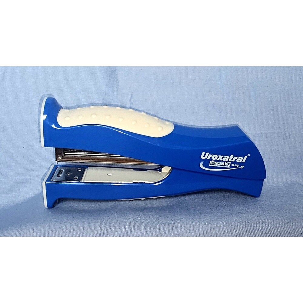 Uroxatral STAPLER Blue & White Drug Rep Pharmaceutical Advertising Collectible